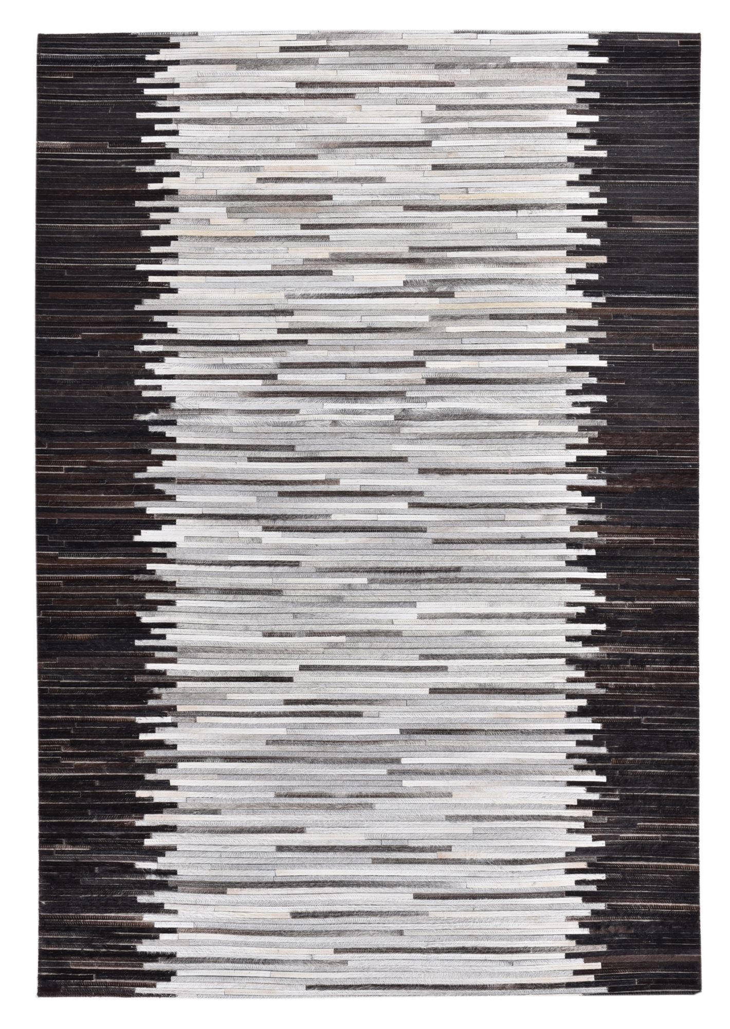 Theko Lederteppich Silber 160x230 cm