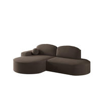 ECKSOFA mit Schlaffunktion und Bettkasten Modena Runden stoff Salvador Dunkelbraun Links - Dunkelbraun, Holz/Textil (179/278cm) - Kaiser Möbel