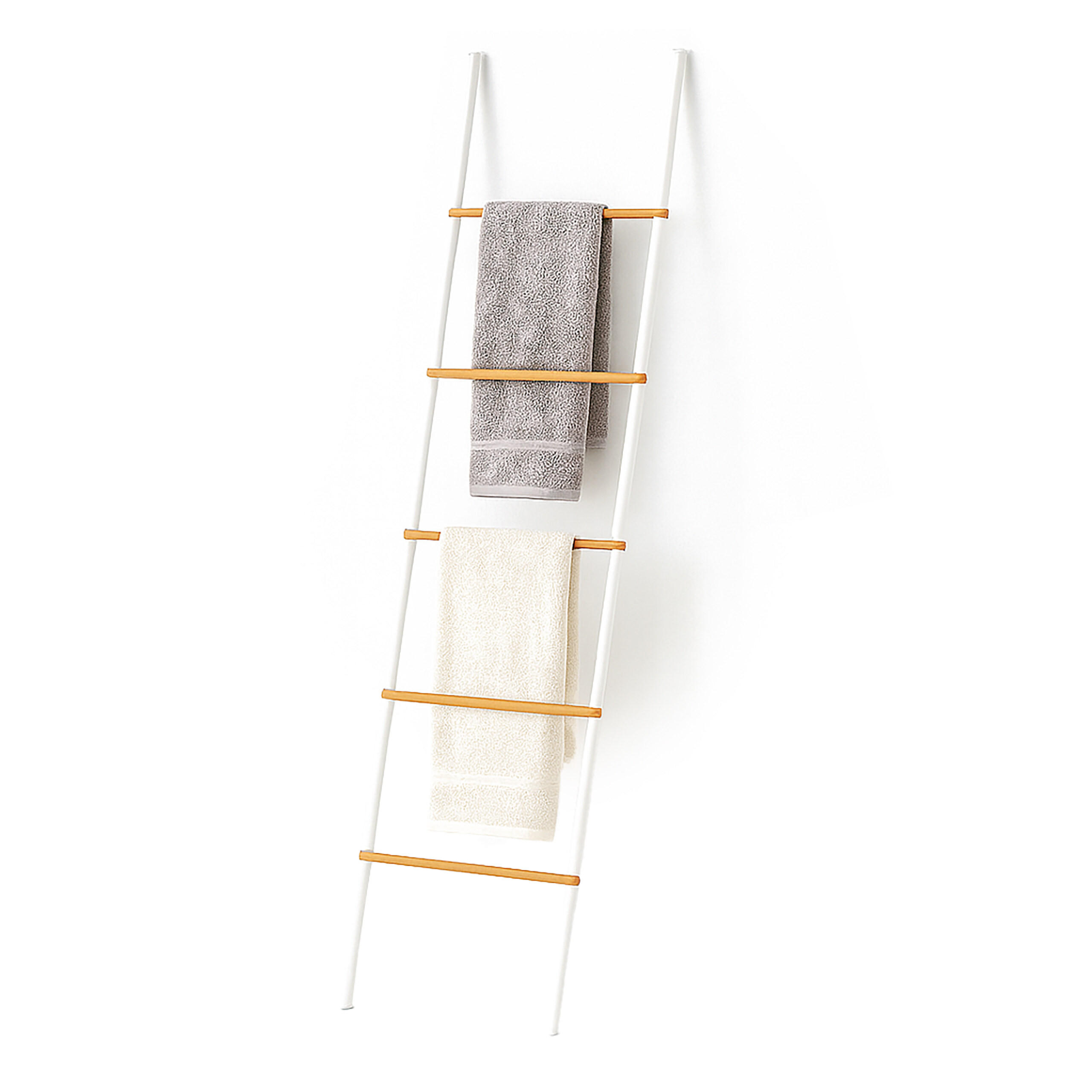 HANDDUKSSTEGE Vit bambu 5 steg 164/45/2 cm