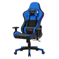 GAMING-STUHL Schwarz-Blau - Blau, Metall (68/132/66cm) - ML-DESIGN