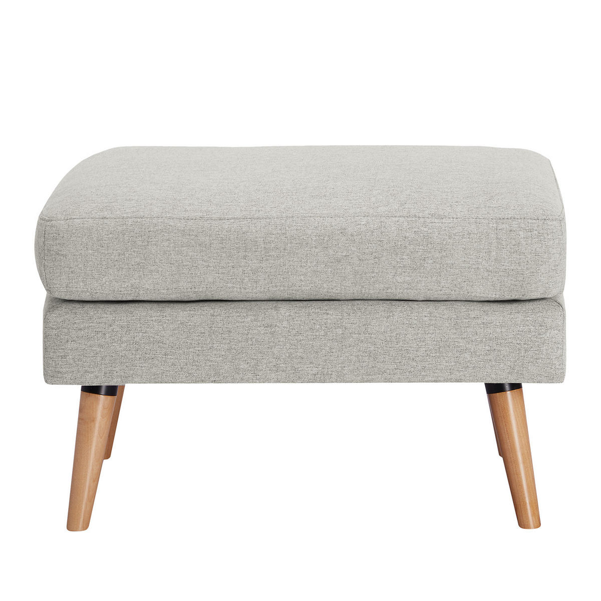 POLSTERHOCKER - Hellgrau, Birkenholz/Textil (72/47/49cm) - home24