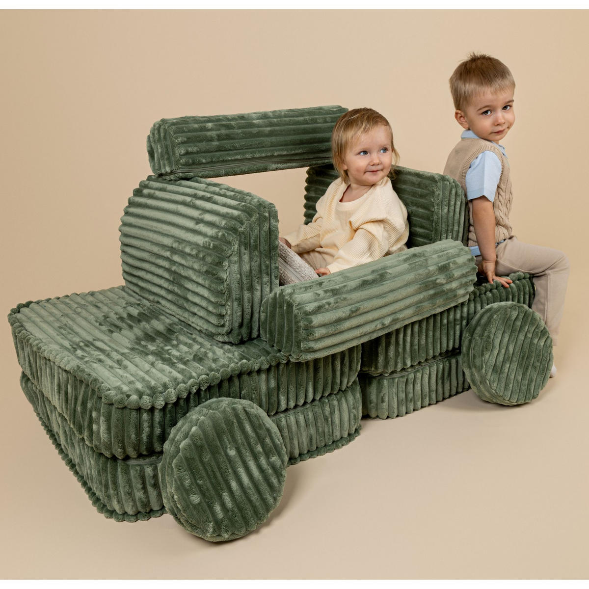 KINDERSOFA, Pocket Max, Waldgrün - Dunkelgrün, Textil (120/25/60cm) - MeowBaby