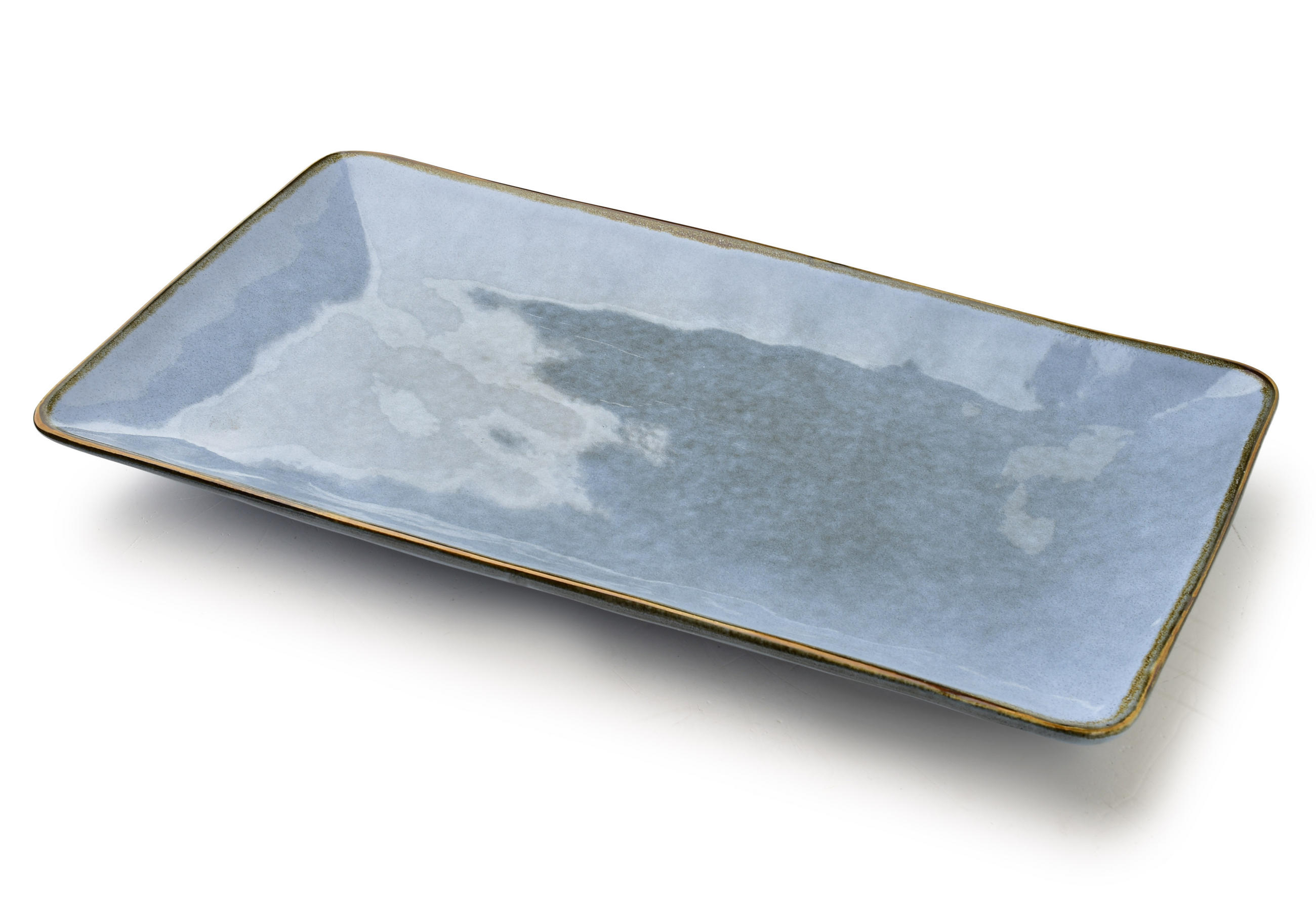 SERVIERPLATTE Basic Nature Natur 40x22cm Keramik - Blau, Keramik (22/3/40cm) - Mondex