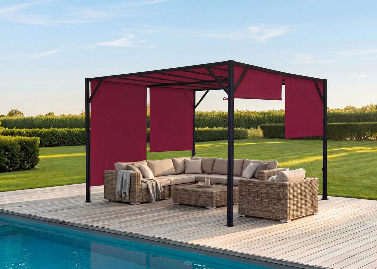 PERGOLA BEJA Bordeaux - Bordeaux, Metall (405/212/405cm) - MCW