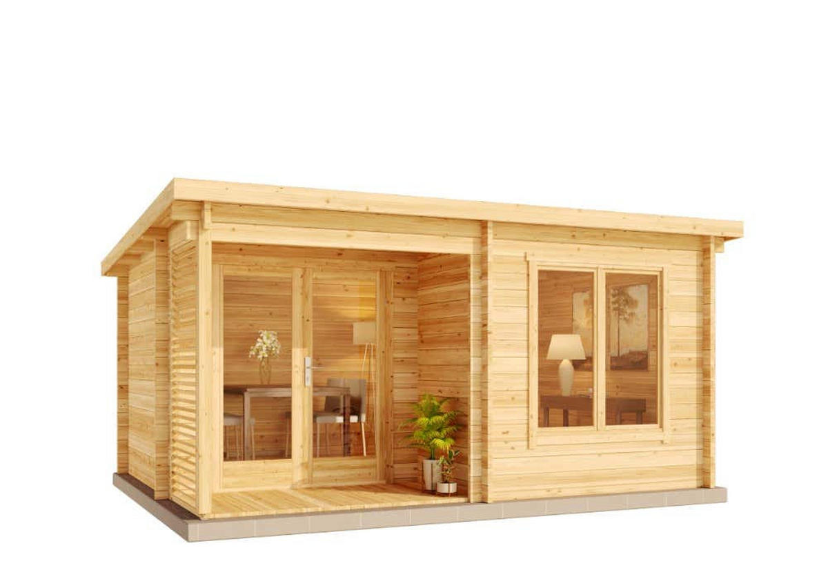 GARTENHAUS Holz Orkus Compact - Naturfarben, Holz (490/230/370cm) - Alpholz