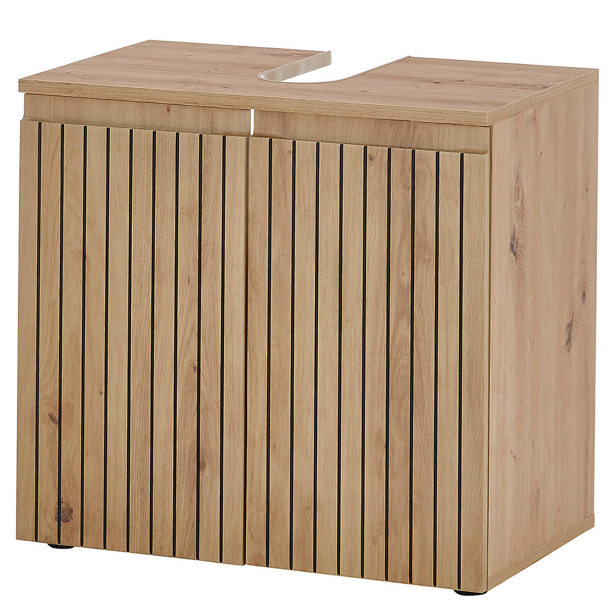 WASCHBECKENUNTERSCHRANK mit Türen - Eiche Artisan, Holzwerkstoff (60/57/36cm) - home24