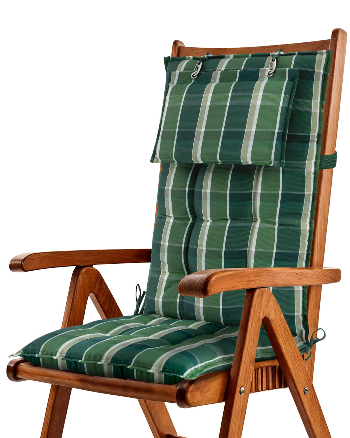 HOCHLEHNERAUFLAGE Sun-HL 119/50/8cm Grün-Kariert - Multicolor, Textil (50/8/119cm) - Beautissu 