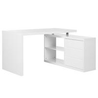 ECKSCHREIBTISCH - MDF - Weiß Hochglanz, Holzwerkstoff (115/140/75cm) - home24