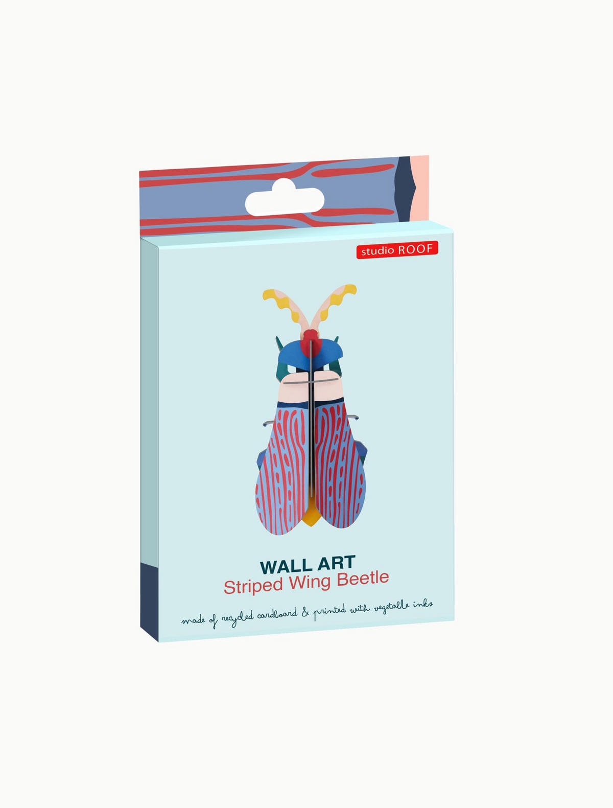 WANDDEKO Gestreifter Käfer 5/16 cm - Multicolor, Wellpappe (5/16/9cm) - KUNSTLOFT
