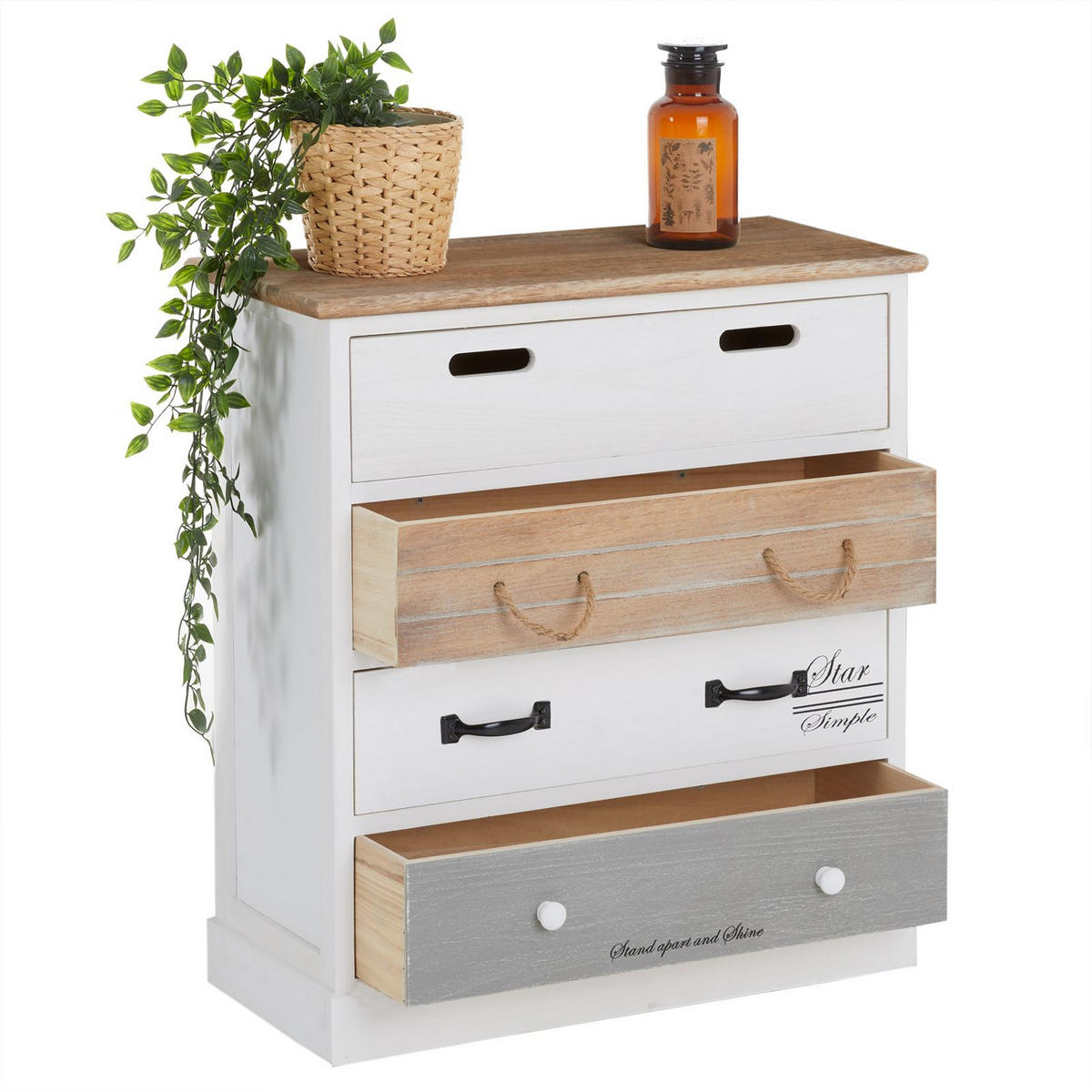 KOMMODE SALVA - Weiß, Holz (58/63/27cm) - CARO-Möbel