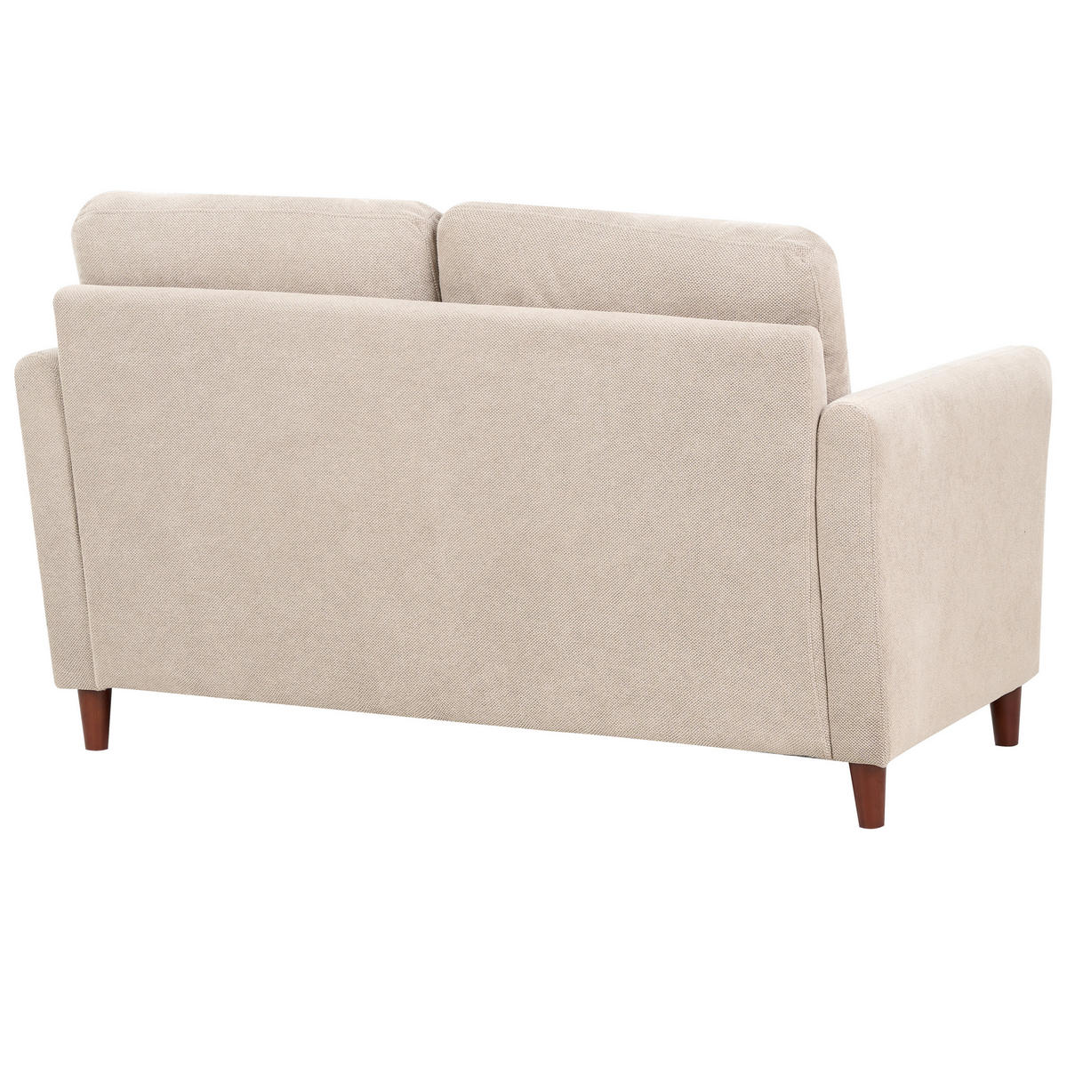 2-SITZER-SOFA Stoff taupe mit Stauraum Mare - Beige/Dunkelbraun, Textil (143/88/77cm) - Beliani