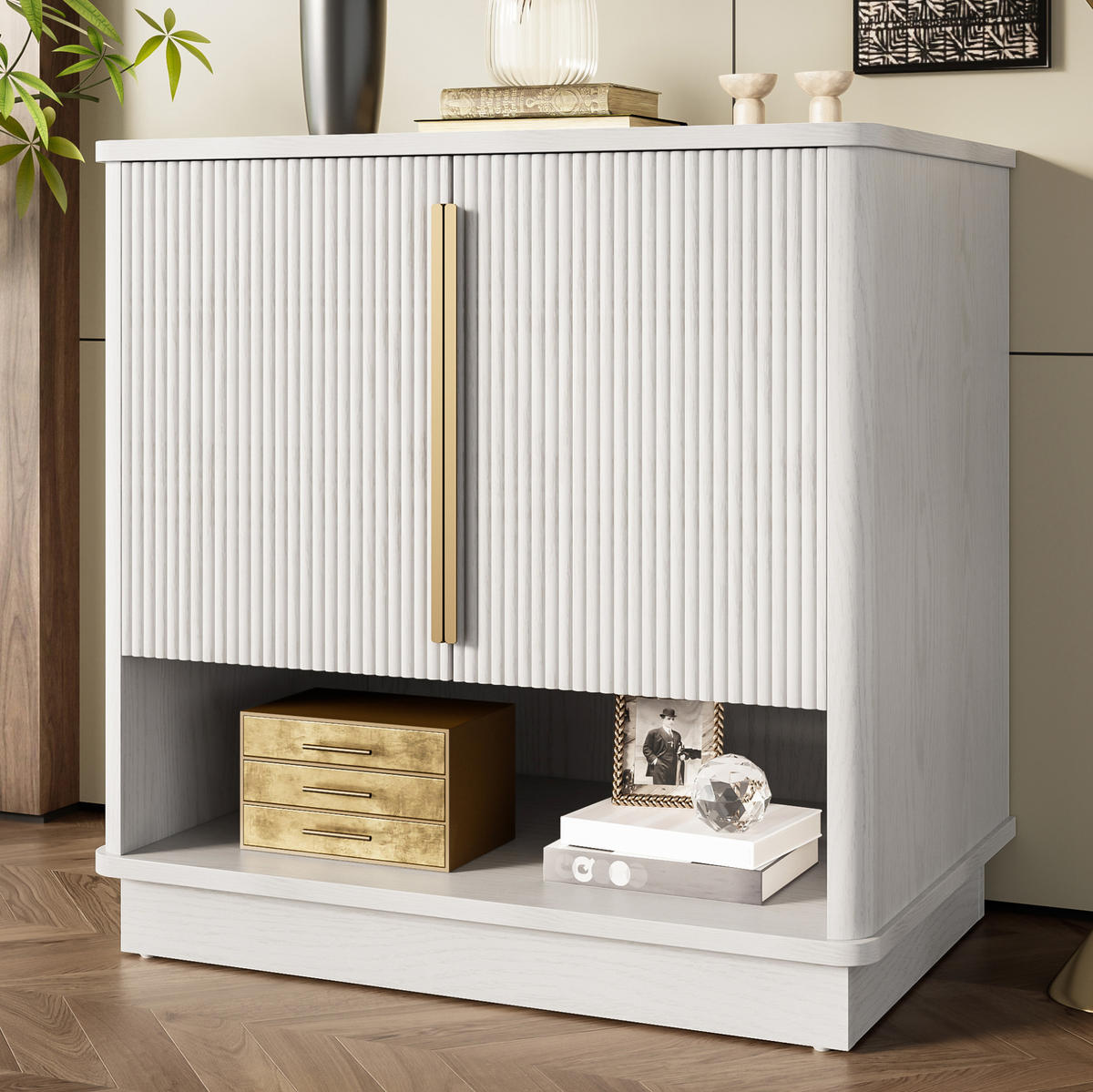 SCHUHSCHRANK 60/61/40 cm Weiß aus MDF mit verstellbaren Einlegeböden - Weiß, Holzwerkstoff (60/61/40cm) - OKMYHOME