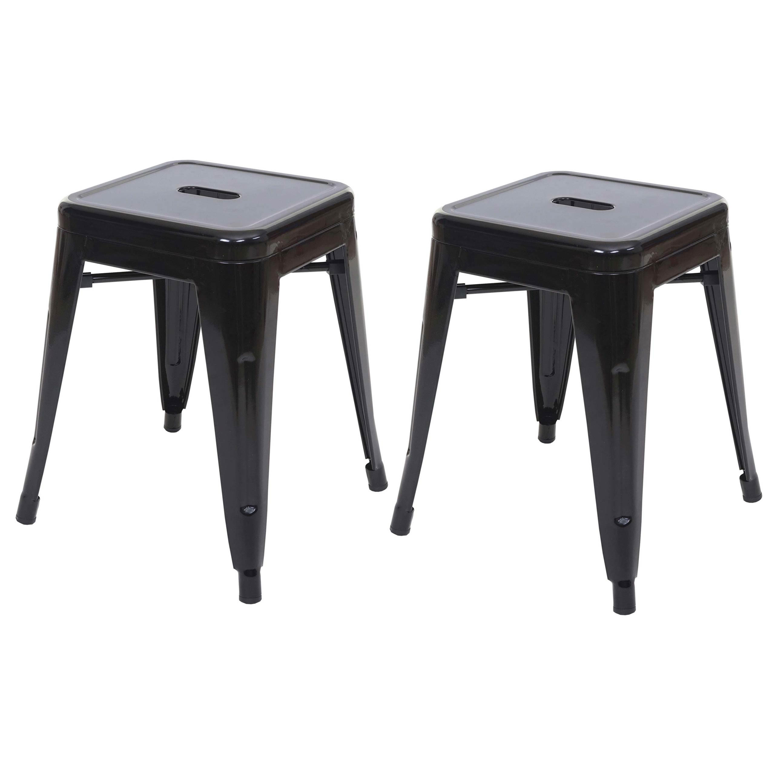 HOCKER Schwarz 2er-Set - Schwarz, Metall (39/46/39cm) - MCW