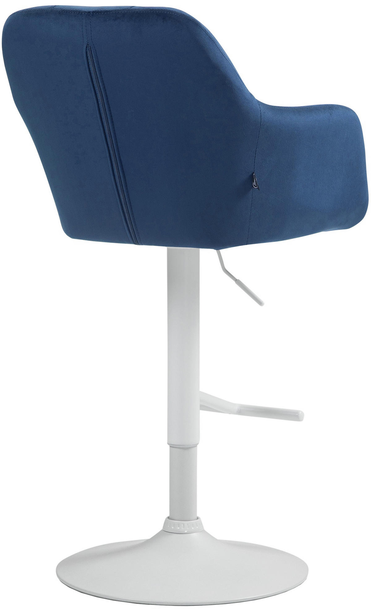 BARHOCKER Nardo Samt weiß blau - Blau/Weiß, Textil/Metall (57/118/59cm) - TPFLiving