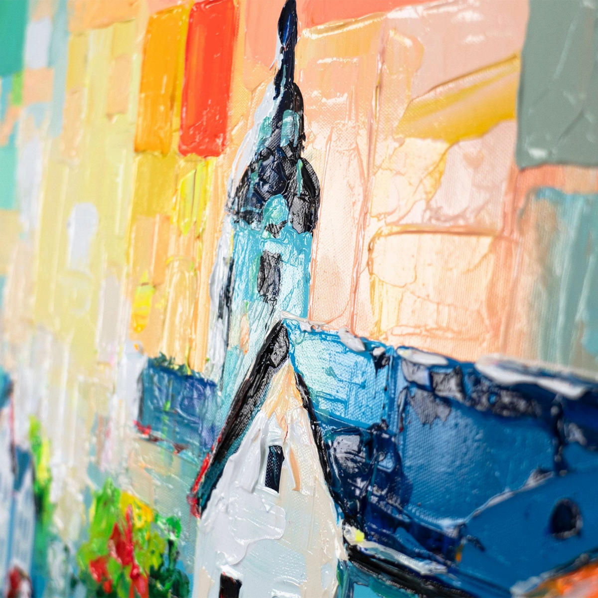 GEMÄLDE Helle Straßen auf Keilrahmen 115x50 cm - Multicolor, Holz (115/50cm) - YS-art gallery