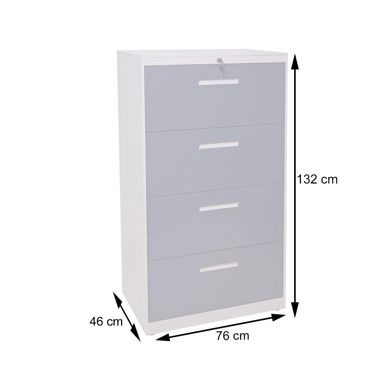 HÄNGEREGISTERSCHRANK Weiß - Weiß, Metall (76/132/46cm) - MCW
