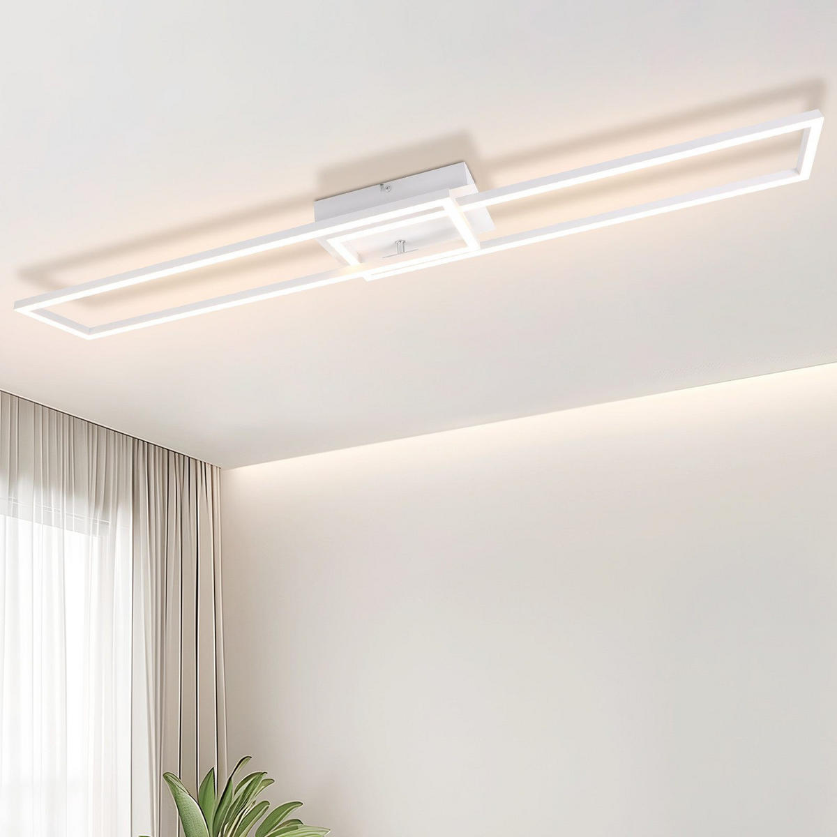 LED-DECKENLEUCHTE Ludwigslust 102.5/18.5/7.5 cm - Weiß, Metall (102.5/18.5/7.5cm) - Nettlife