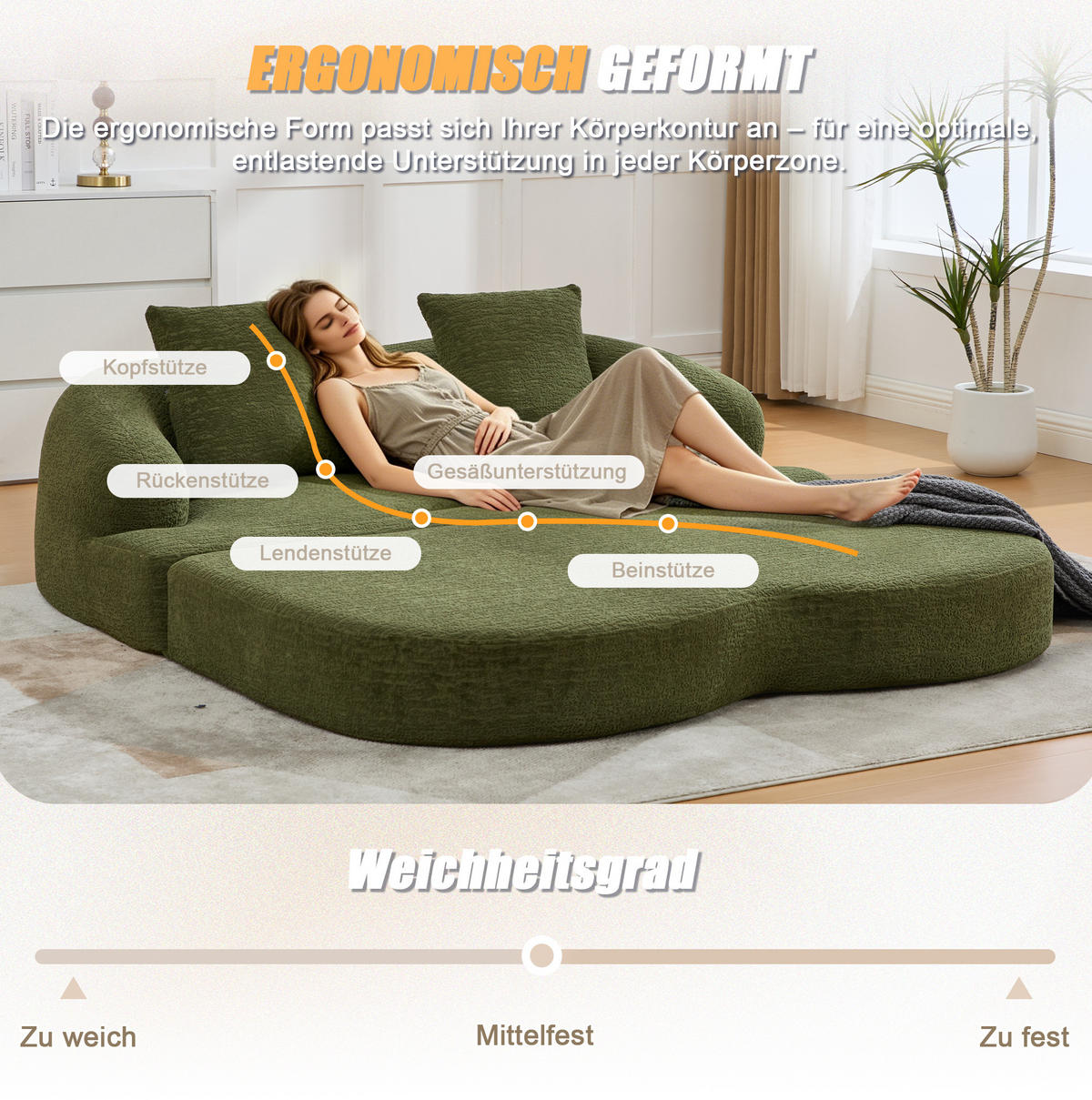 SCHLAFSOFA 157/84/65 cm aus Chenille mit Klappfunktion Grün - Grün, Textil (84/65/157cm) - Modenvie