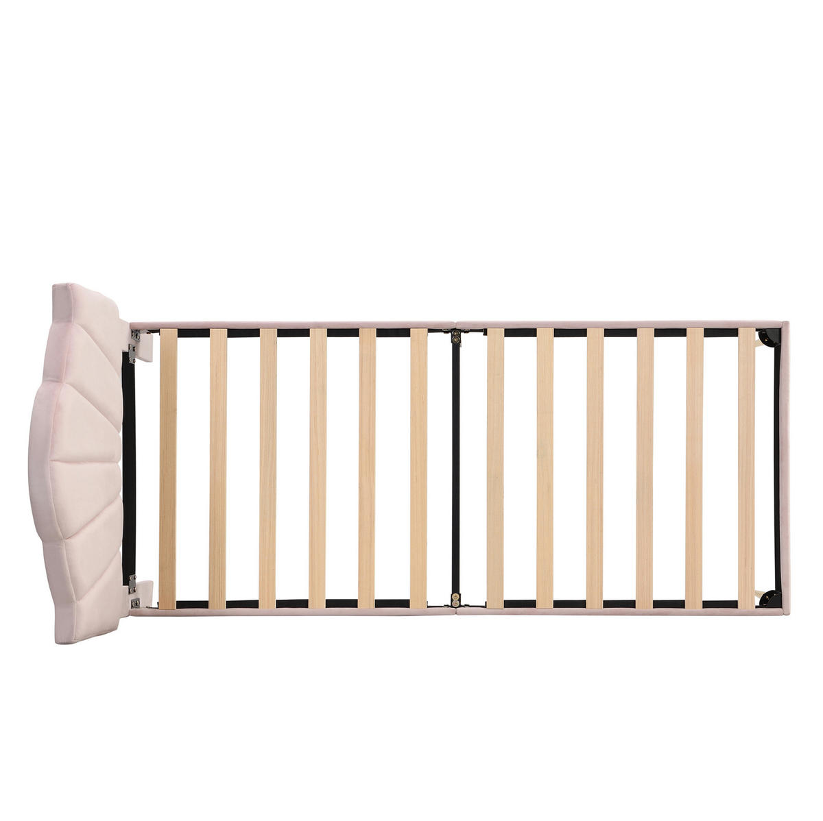 POLSTERBETT aus Samt 90x200 cm in Rosa mit verstellbarem Kopfteil - Rosa, Textil (90/200cm) - Modfu
