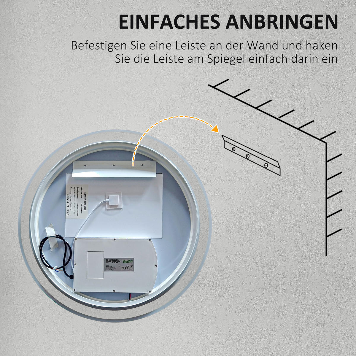 BADEZIMMERSPIEGEL DE-09300 Silber - Silberfarben, Metall (3/60/60cm) - ComfortXL