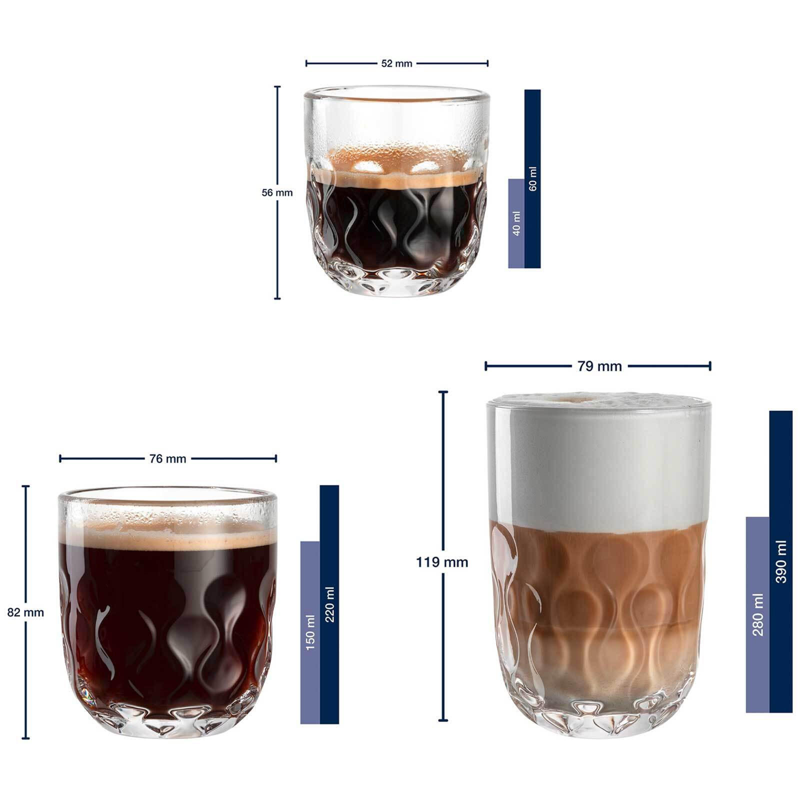 BARISTA-SET (2) Gocce transparent 6er Set - Transparent, Glas (1/1/1cm) - Leonardo Living
