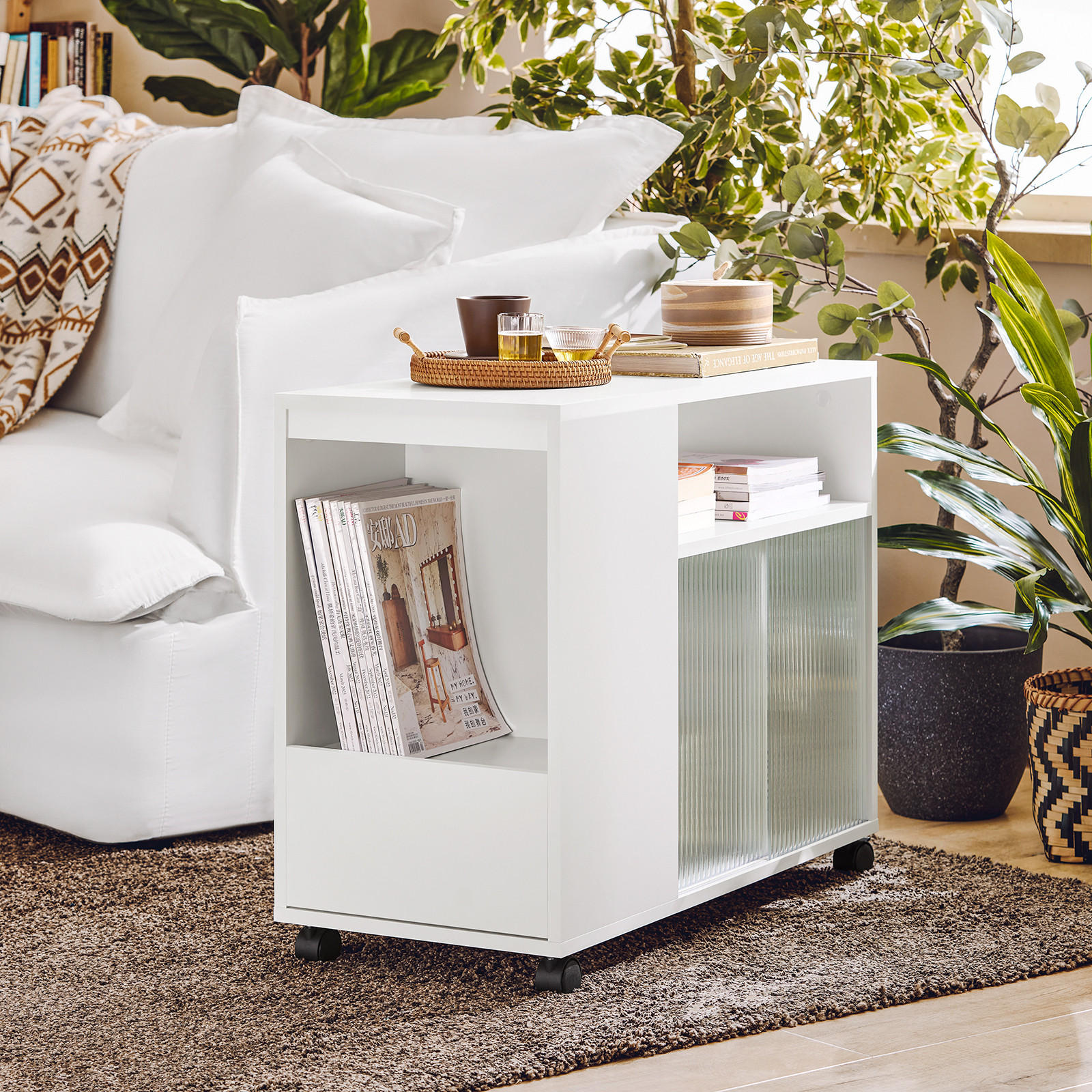 Thumbnail - SoBuy Aktenschrank, Weiß, Holzwerkstoff, Glas, 35x61x75 cm, Arbeitszimmer, Container