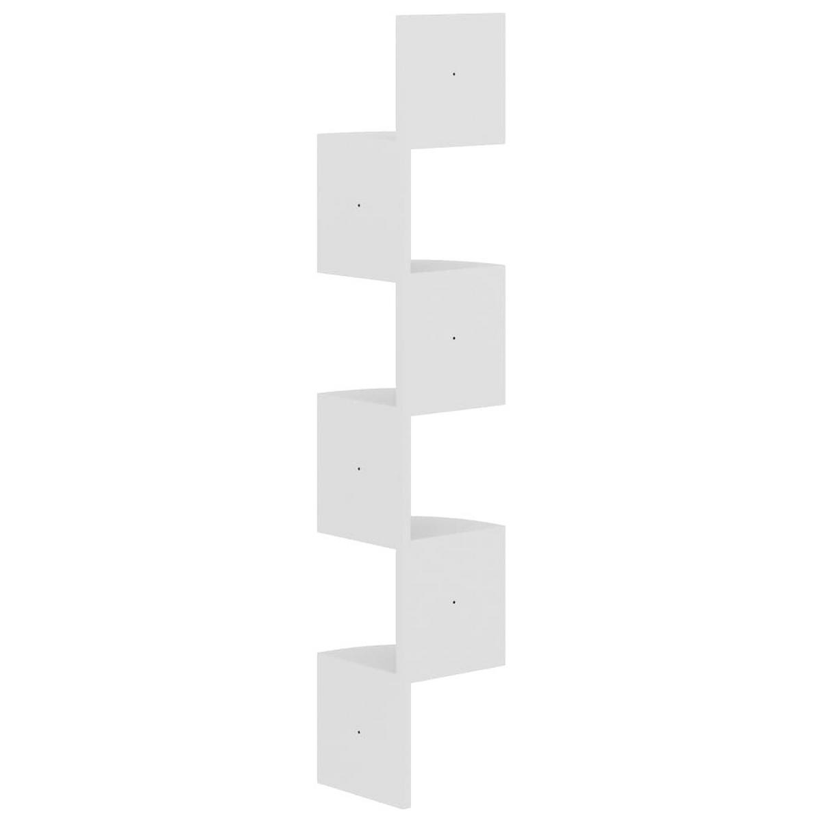 WAND-ECKREGAL Weiss 19/19/123 Cm Holzwerkstoff - Weiß, Holzwerkstoff (19/123/19cm) - vidaXL