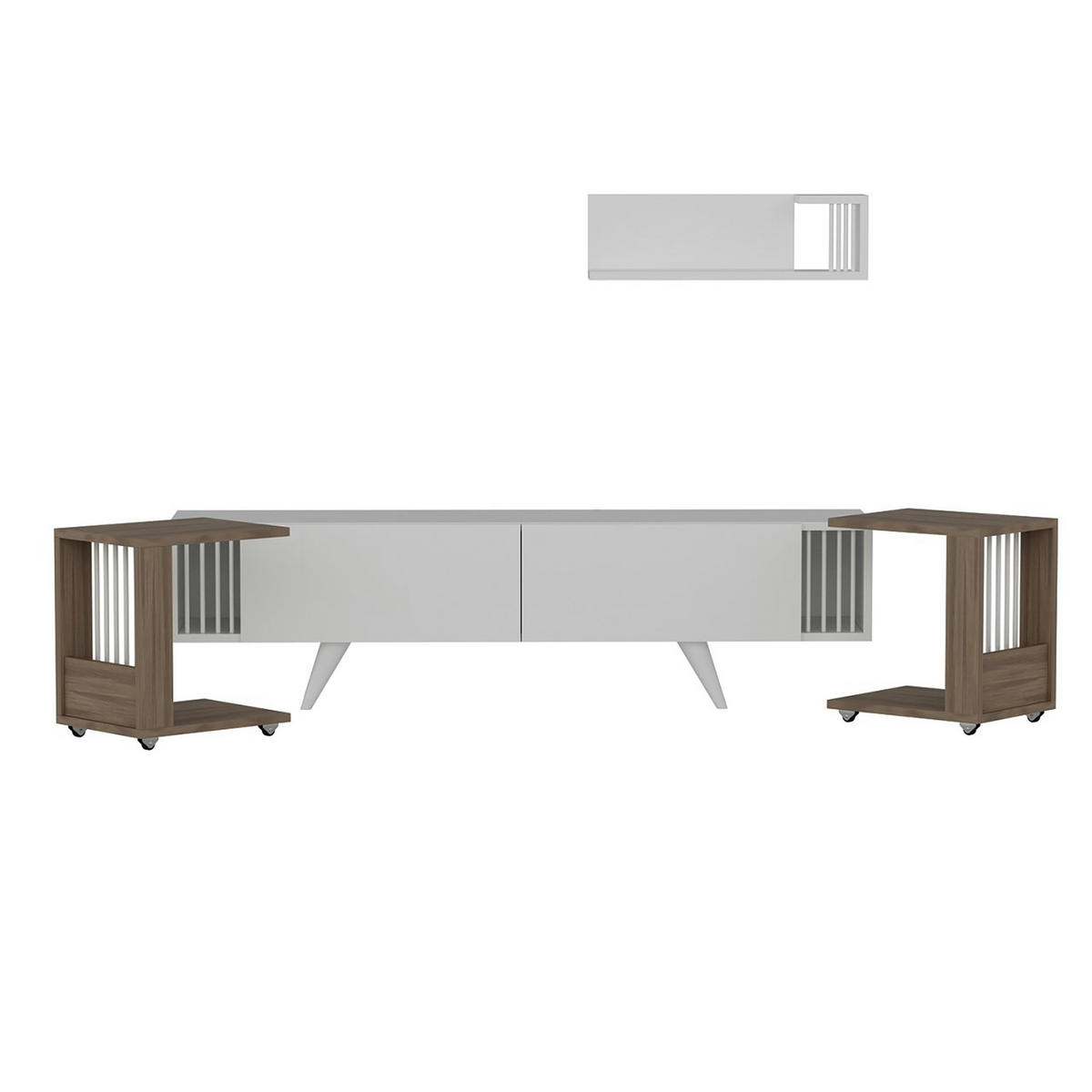 LOWBOARD Glostrup - Weiß, Holzwerkstoff/Kunststoff (60/18/15cm) - [en.casa]