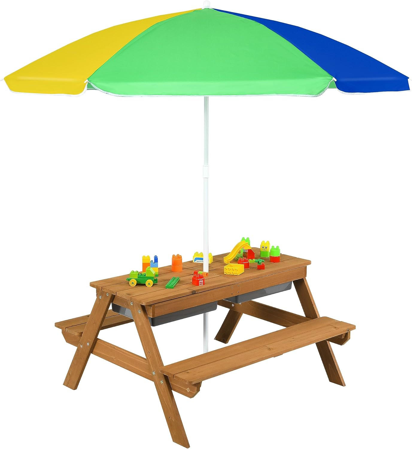 COSTWAY PIKNIKOVÝ STŮL 50 cm žlutý