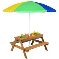 PIKNIKOVÝ STŮL 50 cm žlutý - žlutá, dřevo - COSTWAY
