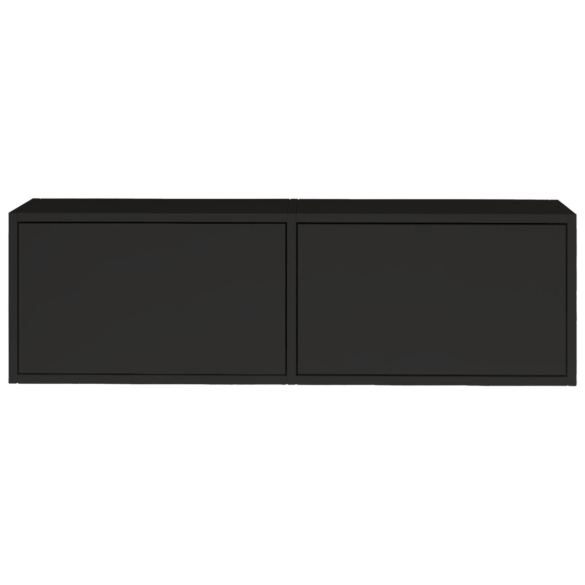 TV-LOWBOARD hängend, 2 Klappen, Schwarz, 100 cm - Schwarz, Holzwerkstoff (100.6/30/30cm) - Selsey