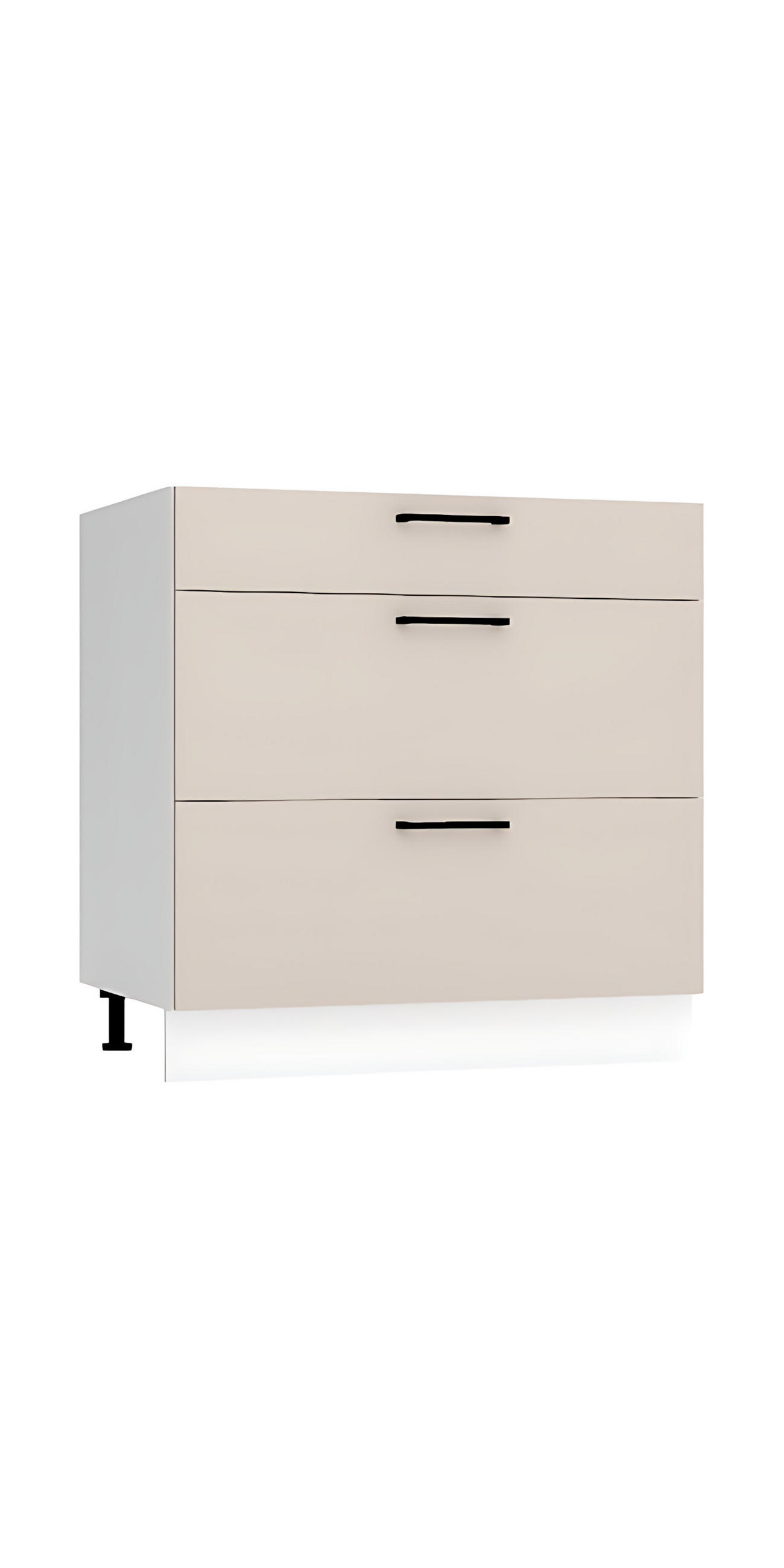 UNTERSCHRANK D80S3 - Morvex - 3 Schubladen für effiziente Organisation - Beige, Holz/Metall (80/82/52.4cm) - ROYAL24_MARKT