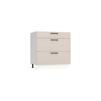 UNTERSCHRANK D80S3 - Morvex - 3 Schubladen für effiziente Organisation - Beige, Holz/Metall (80/82/52.4cm) - ROYAL24_MARKT