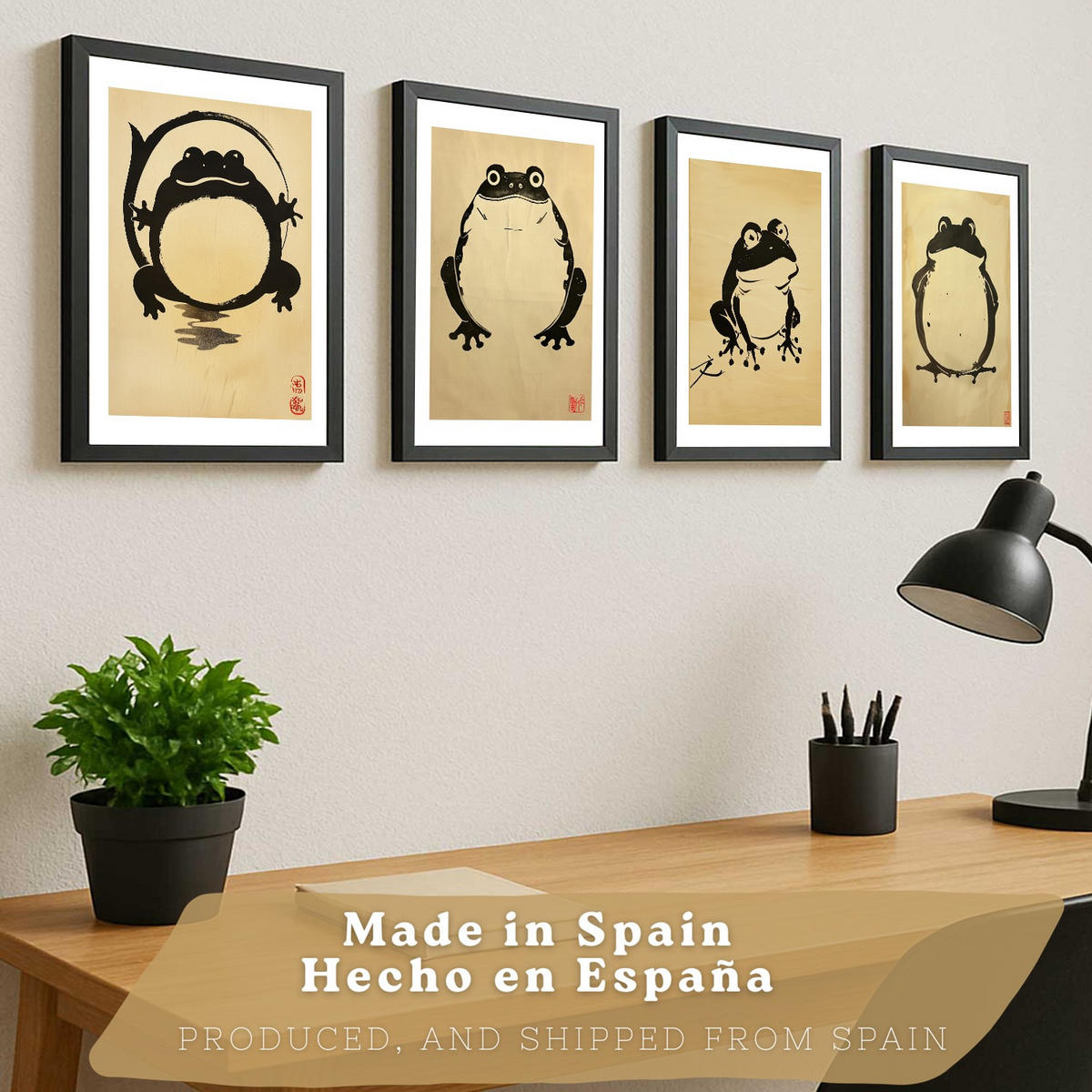 PLAKAT Sada 4 Žáby A3 bez rámu - čirá, papír (29.7/1/42cm) - Nacnic