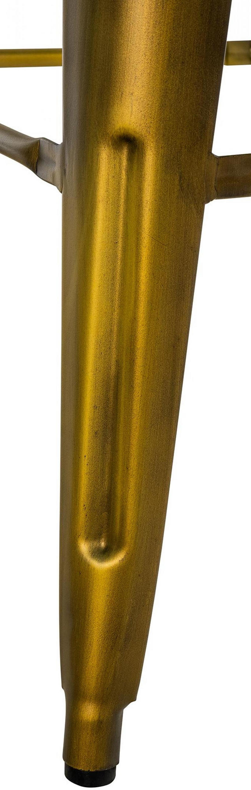 BARHOCKER Metall gold - Eukalyptusholzfarben/Goldfarben, Metall (44/96/43cm) - CLP