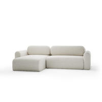 ECKSOFA mit Schlaffunktion Thekla, Creme - Creme, Textil (286/100cm) - Fedve