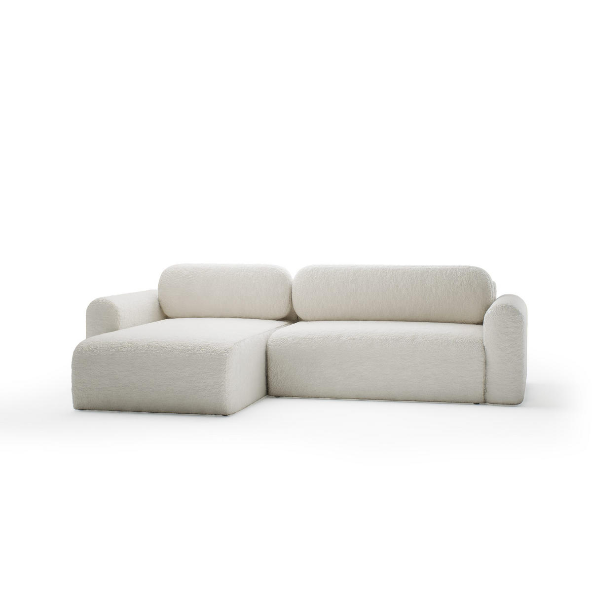 ECKSOFA mit Schlaffunktion Thekla, Creme - Creme, Textil (286/100cm) - Fedve