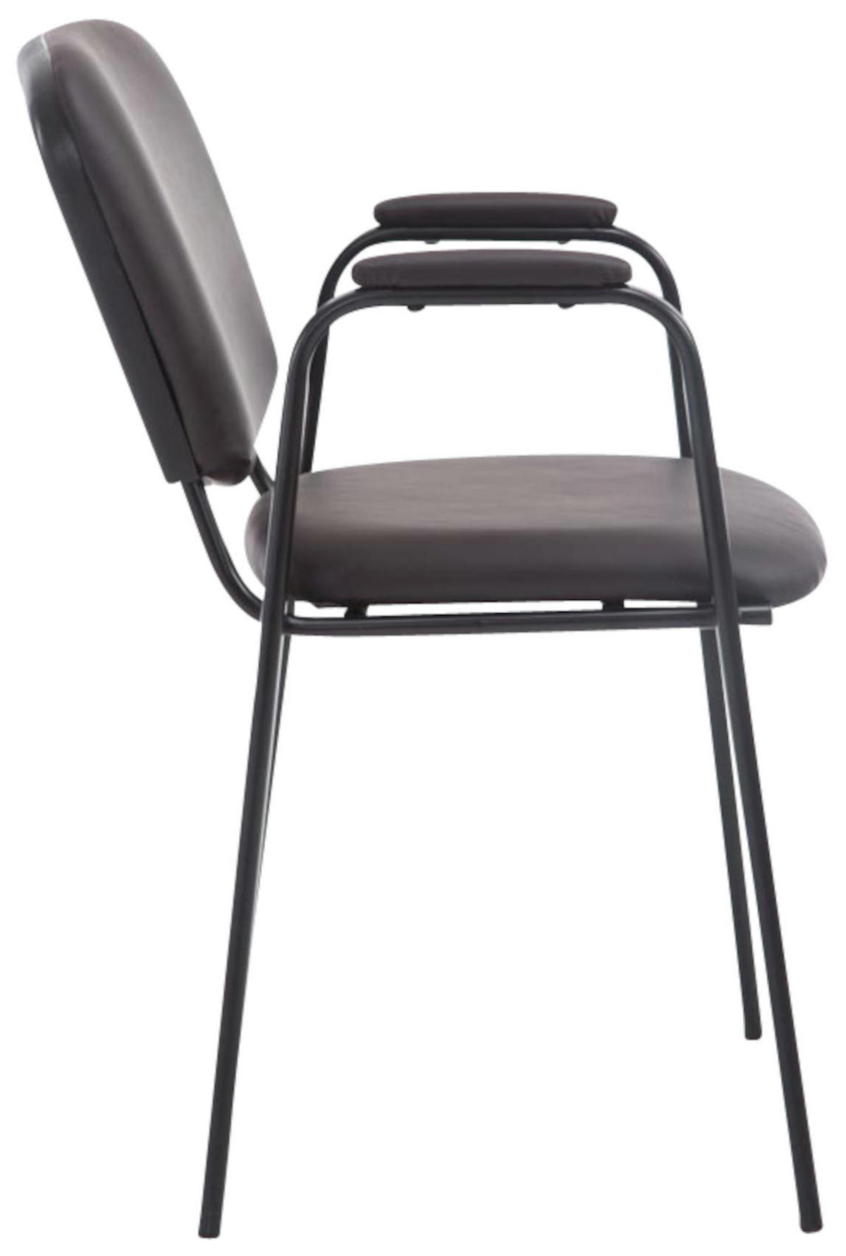 BESUCHERSTUHL 4er Set Lederlook braun - Braun, Textil/Metall (53/79/55cm) - CLP