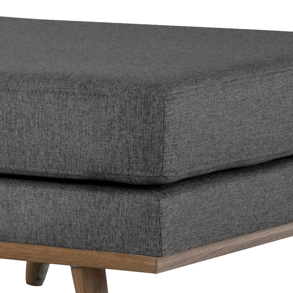 POLSTERHOCKER - Eichefarben/Dunkelgrau, Eichenholz/Textil (85/43/60cm) - home24