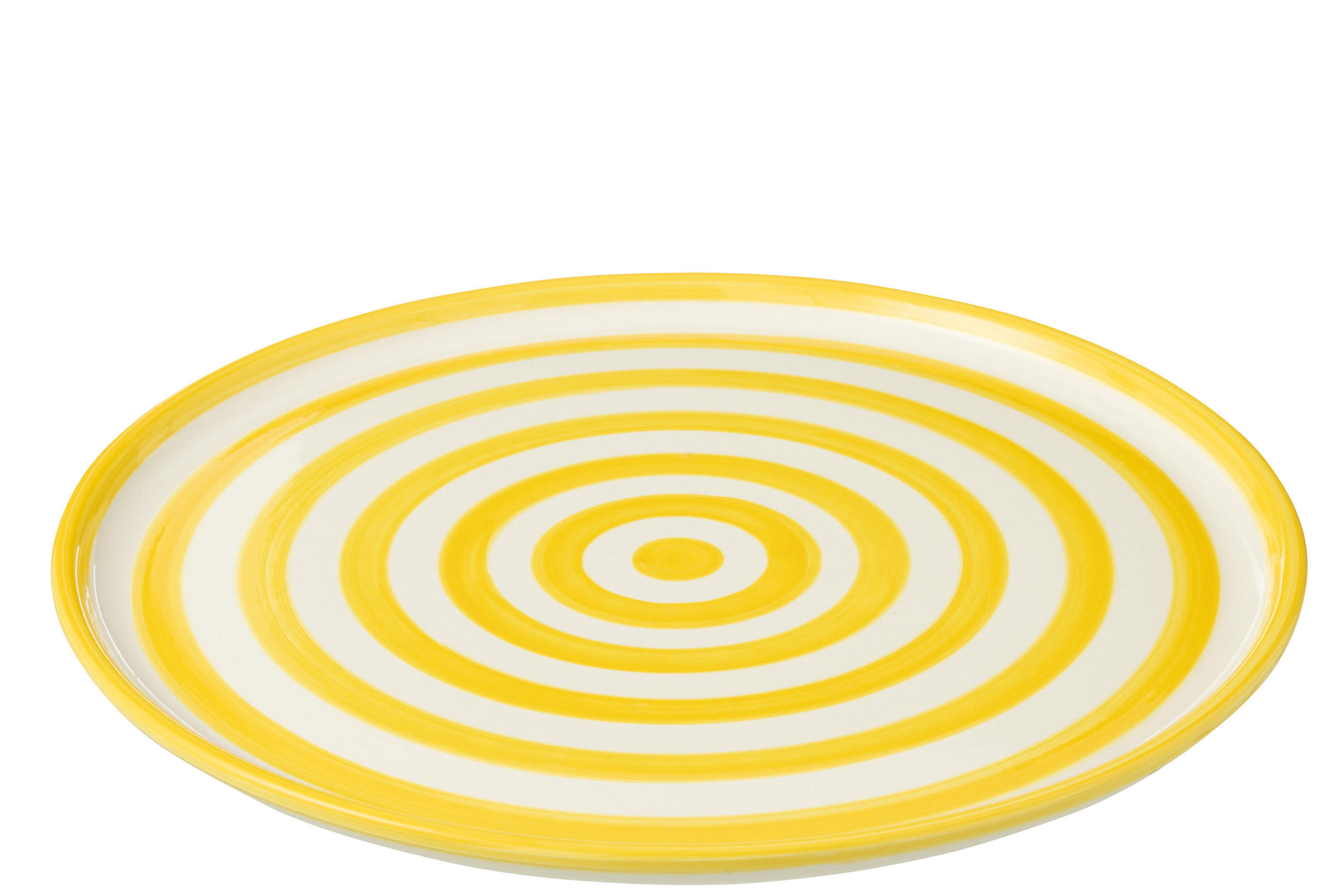 TELLER GRANADA STRIPES - Töpferei - Gelb - Multicolor, Keramik (34cm) - J-Line