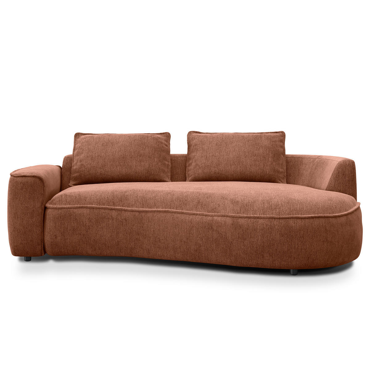2,5-SITZER SOFA - Beige/Schwarz, Kunststoff/Textil (217/82/146cm) - home24