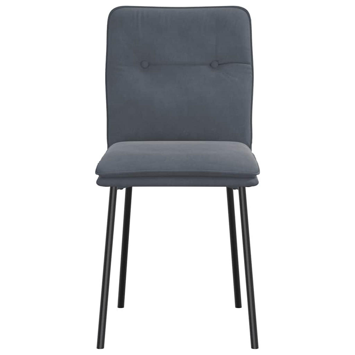 ESSZIMMERSTÜHLE 2 Stk. Dunkelgrau Samt 45*54*83cm - Grau, Metall (45/83/54cm) - ZMH
