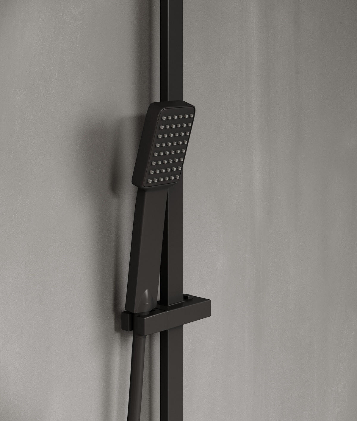 DUSCHSET Levu Schwarz Messing - Thermostat - Schwarz, Metall (8/26/71cm) - Badplaats