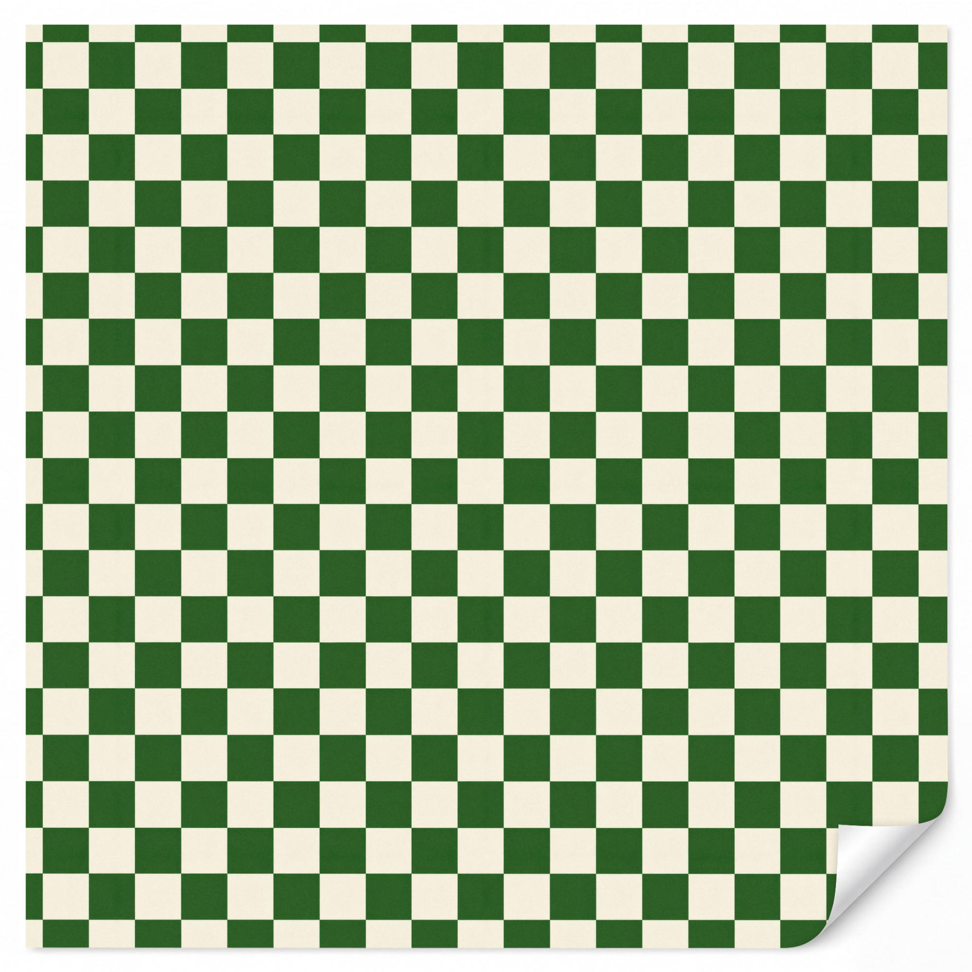 KINDERTAPETE - Schachbrett - Muster - Grün - 200x200 cm - Grün, Papier (200/200cm) - OnlyWow