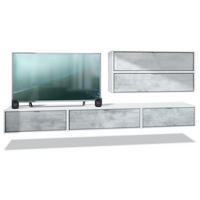 WOHNWAND Lana Fronten in Beton Oxid Optik - Hellgrau, Holzwerkstoff (260/150/37cm) - Vladon