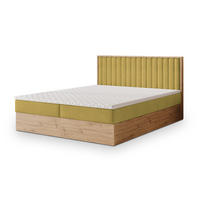 BOXBETT VARELI 140x200 cm mit Matratze und Topper - Gelb - Gelb, Holz (140/200cm) - MASSENO