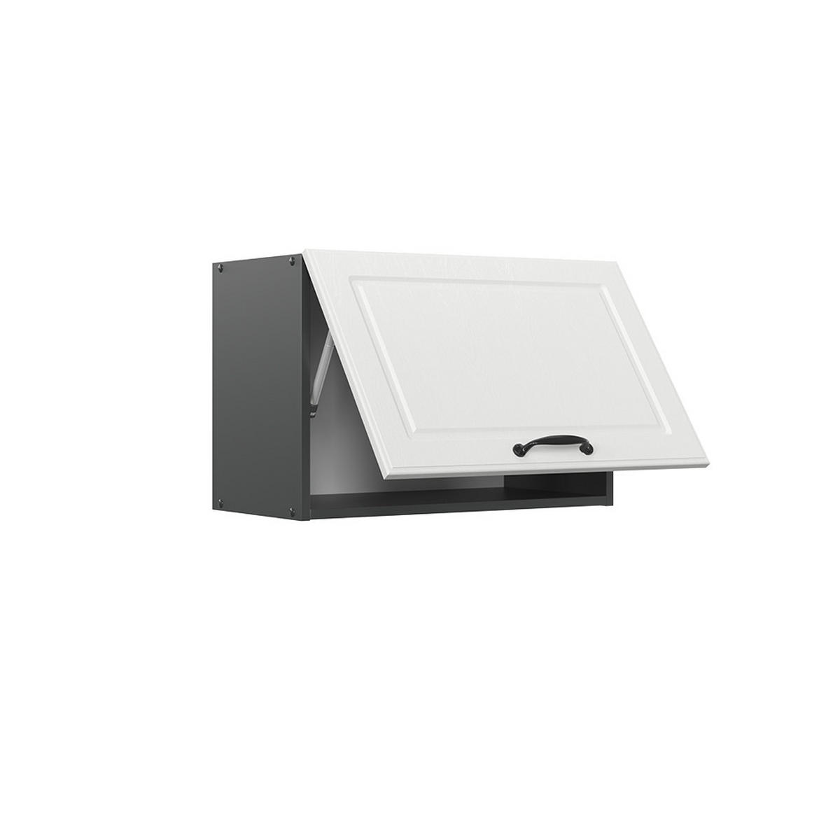 HÄNGESCHRANK R-Line Weiß Landhaus 60 cm Flach - Anthrazit/Weiß, Holzwerkstoff (60/40/31cm) - Vicco