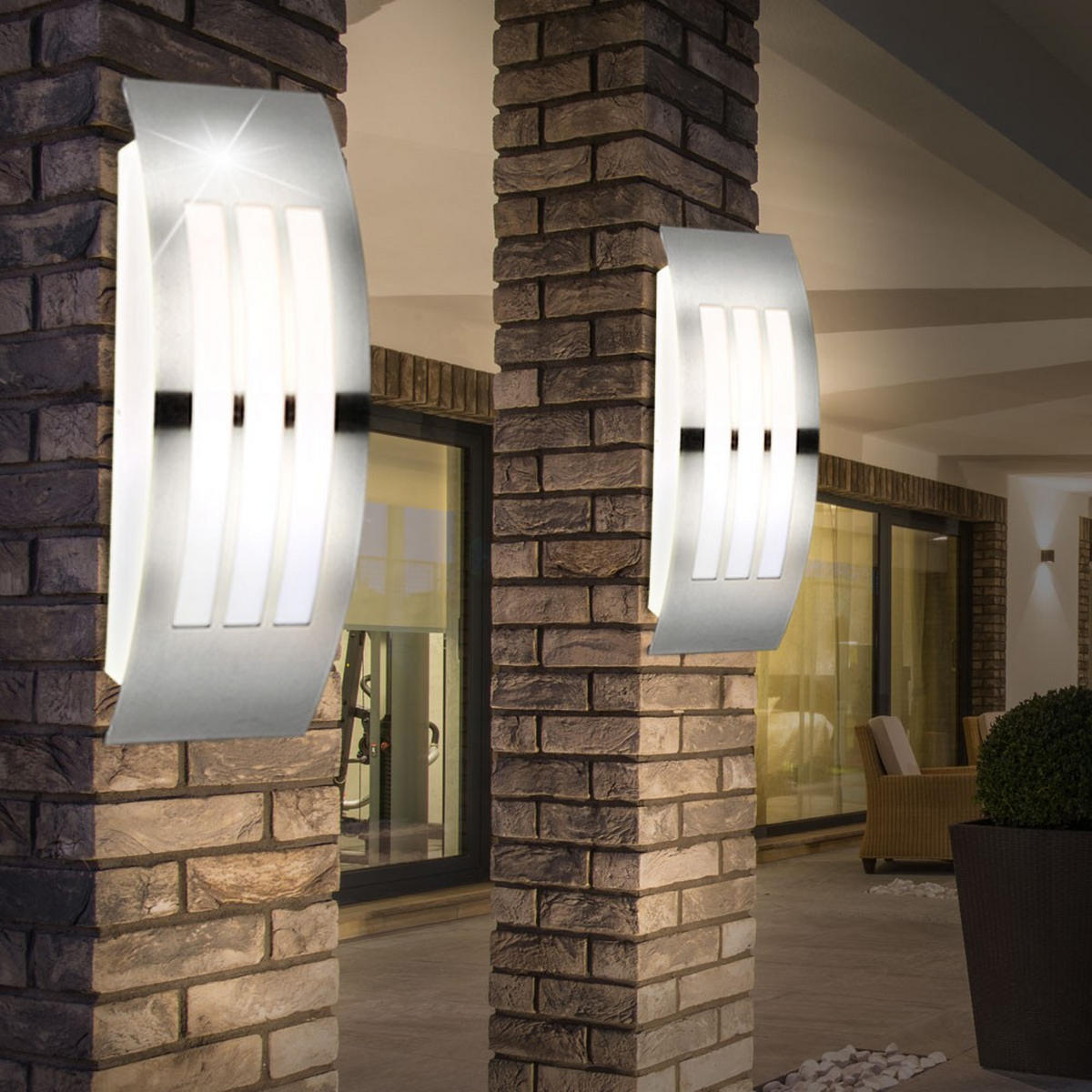 AUSSEN-WANDLEUCHTE Edelstahl Silber poliert - Silberfarben, Metall (10/32/9cm) - Globo Lighting