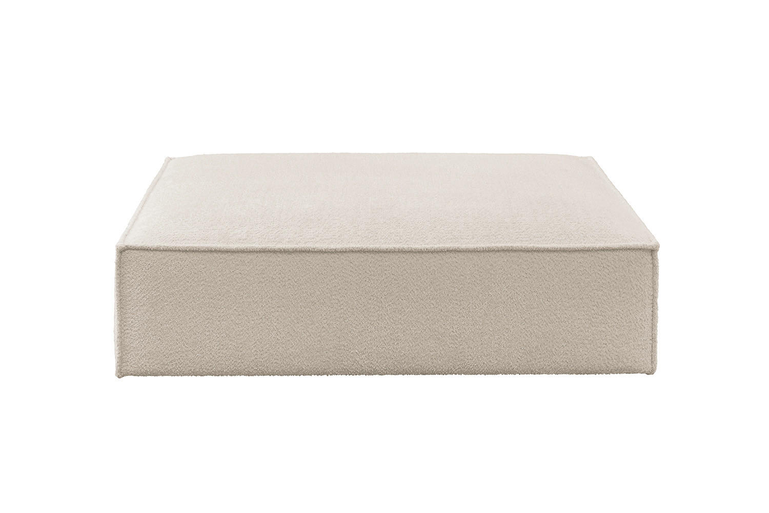 POLSTERHOCKER CARMO Weiß Flachgewebe - Weiß, Textil (145/43/100cm) - KAWOLA