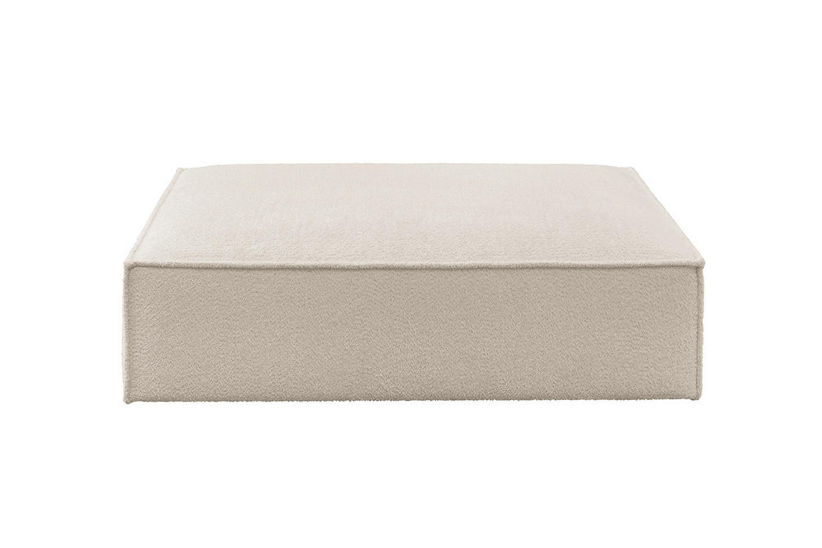 POLSTERHOCKER CARMO Weiß Flachgewebe - Weiß, Textil (145/43/100cm) - KAWOLA